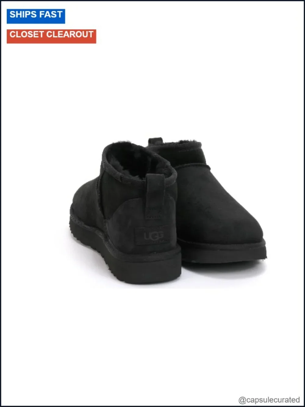 UGG Classic Ultra Mini Sheepskin Ankle Boot Pull-On Round Toe Comfort